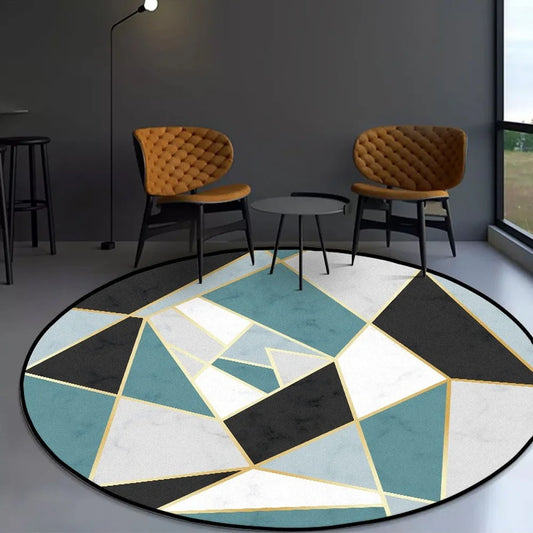 Marble Pattern Geometric Pattern Circle Rug Home Rug Carpet Rug Mats Floor Mat Carpet in the Living Room Carpet in the Bedroom
